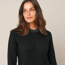 Feestoutfits Dames|Jurk<Blancheporte Trui met glanzende details, 2 zakken zwart