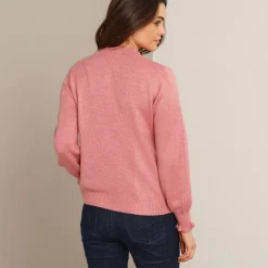 Trui En Vest<Blancheporte Trui met hoge kraag, frisotti-afwerking chiné roze