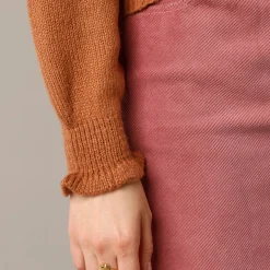 Trui En Vest<Blancheporte Trui met hoge kraag, frisotti-afwerking karamel