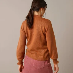 Trui En Vest<Blancheporte Trui met hoge kraag, frisotti-afwerking karamel