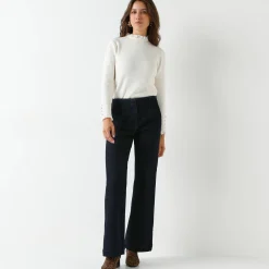 Trui En Vest<Blancheporte Trui met 2-in-1 effect, details in broderie anglaise ecru