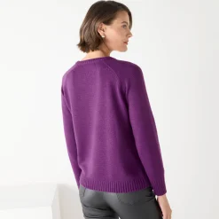Feestoutfits Dames|Trui En Vest<Blancheporte Trui met juweelknopen aan de schouders violine