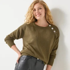 Feestoutfits Dames|Trui En Vest<Blancheporte Trui met juweelknopen aan de schouders bronskleur