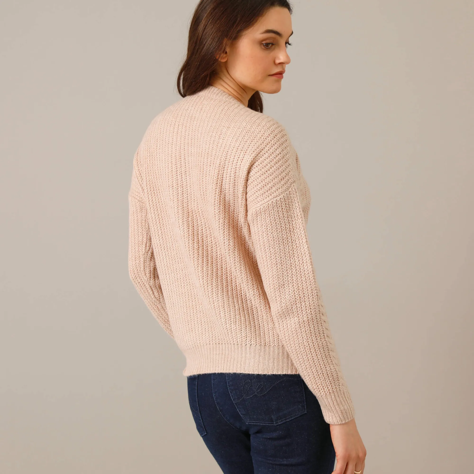 Trui En Vest<Blancheporte Trui met kabelmotieven - patenttricot chiné beige