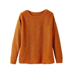 Trui En Vest<Blancheporte Trui met lange mouwen en ronde hals, pareltricot, speciaal voor kleine lengtes honing