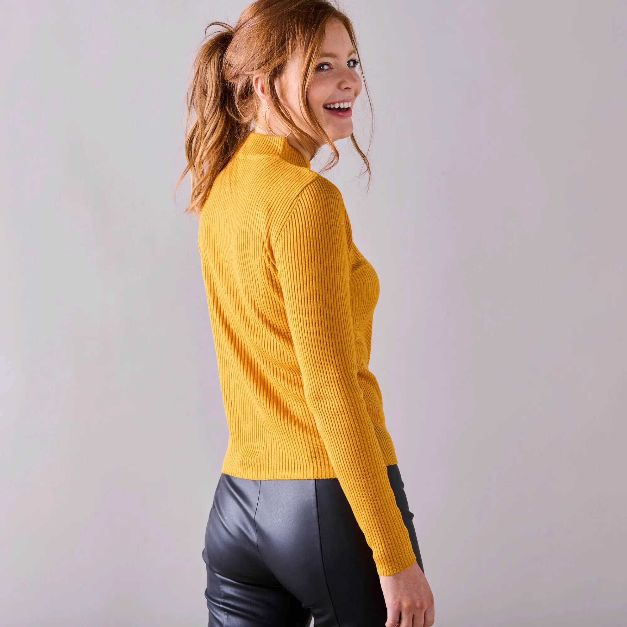 Trui En Vest<Blancheporte Trui met opstaande kraag, 63 cm lang kerrie