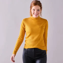 Trui En Vest<Blancheporte Trui met opstaande kraag, 63 cm lang kerrie