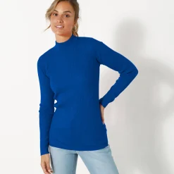 Trui En Vest<Blancheporte Trui met opstaande kraag, 72 cm lang felblauw