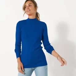 Trui En Vest<Blancheporte Trui met opstaande kraag, 72 cm lang felblauw