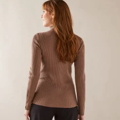 Trui En Vest<Blancheporte Trui met opstaande kraag, 63 cm lang taupe