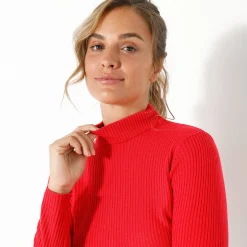 Trui En Vest<Blancheporte Trui met opstaande kraag, 63 cm lang rood