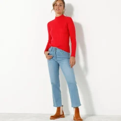 Trui En Vest<Blancheporte Trui met opstaande kraag, 63 cm lang rood