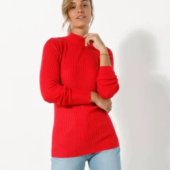 Trui En Vest<Blancheporte Trui met opstaande kraag, 72 cm lang rood