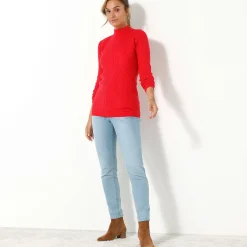 Trui En Vest<Blancheporte Trui met opstaande kraag, 72 cm lang rood