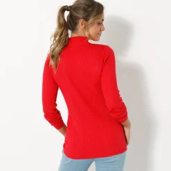 Trui En Vest<Blancheporte Trui met opstaande kraag, 72 cm lang rood