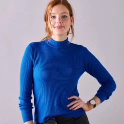 Trui En Vest<Blancheporte Trui met opstaande kraag, 63 cm lang felblauw