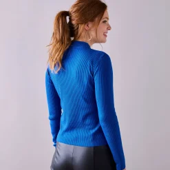 Trui En Vest<Blancheporte Trui met opstaande kraag, 63 cm lang felblauw