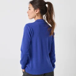 Trui En Vest<Blancheporte Trui met polokraag, lamswol felblauw