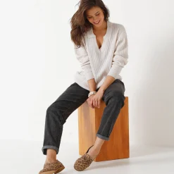 Trui En Vest<Blancheporte Trui met polokraag, ribtricot ecru