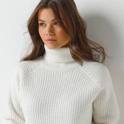 Trui En Vest<Blancheporte Trui met rolkraag, in fantasietricot ecru