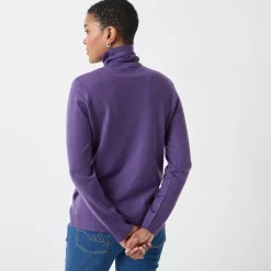 Trui En Vest<Blancheporte Trui met rolkraag, zachte touch aubergine