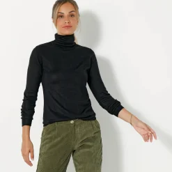 Trui En Vest<Blancheporte Trui met rolkraag, zachte touch zwart