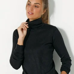 Trui En Vest<Blancheporte Trui met rolkraag, zachte touch zwart