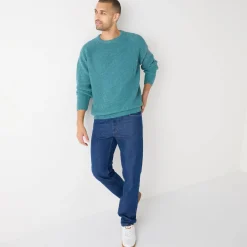 Trui En Vest<Blancheporte Trui met ronde hals en haak ingezette mouwen, patenttricot met 30% wol gespikkeld celadon