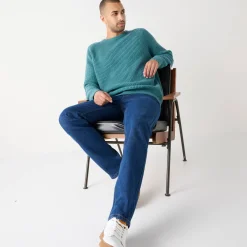 Trui En Vest<Blancheporte Trui met ronde hals en haak ingezette mouwen, patenttricot met 30% wol gespikkeld celadon