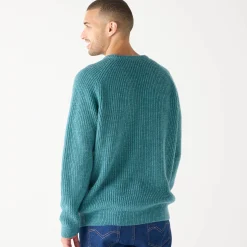 Trui En Vest<Blancheporte Trui met ronde hals en haak ingezette mouwen, patenttricot met 30% wol gespikkeld celadon
