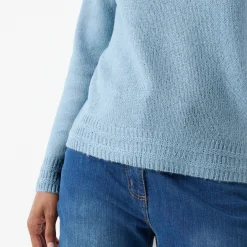 Trui En Vest<Blancheporte Trui met ronde hals, fantasietricot met zachte touch grijsblauw