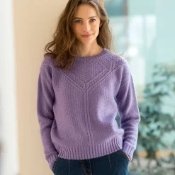 Trui En Vest<Blancheporte Trui met ronde hals in fantasietricot parma