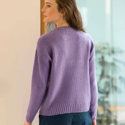 Trui En Vest<Blancheporte Trui met ronde hals in fantasietricot parma