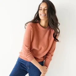 Trui En Vest<Colors&Co Trui met ronde hals in lamswol chiné roze