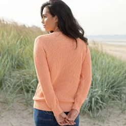 Trui En Vest<Blancheporte Trui met ronde hals in ribtricot perzik