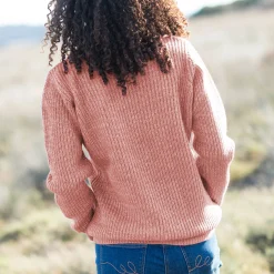 Trui En Vest<Blancheporte Trui met ronde hals in ribtricot chiné rozenhout