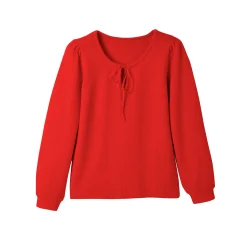 Trui En Vest<Blancheporte Trui met ronde hals, knoopdetail rood