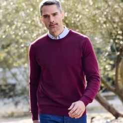 Feestoutfits Heren|Trui En Vest<Blancheporte Trui met ronde hals met 80% wol bordeaux