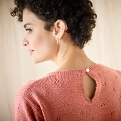 Trui En Vest<Blancheporte Trui met ronde hals, pointelletricot met mohairtouch rozenhout