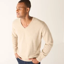 Trui En Vest<Blancheporte Trui met V-hals, 80% wol lichttaupe