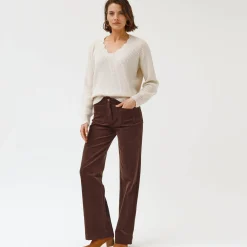 Trui En Vest<Blancheporte Trui met V-hals, patenttricot ecru