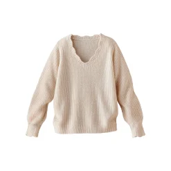 Trui En Vest<Blancheporte Trui met V-hals, patenttricot ecru