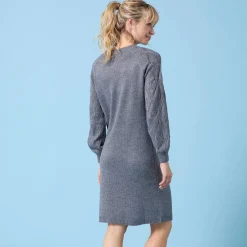 Jurk<Blancheporte Trui Special Petites, fantasiebreisel met zachte touch chiné antraciet