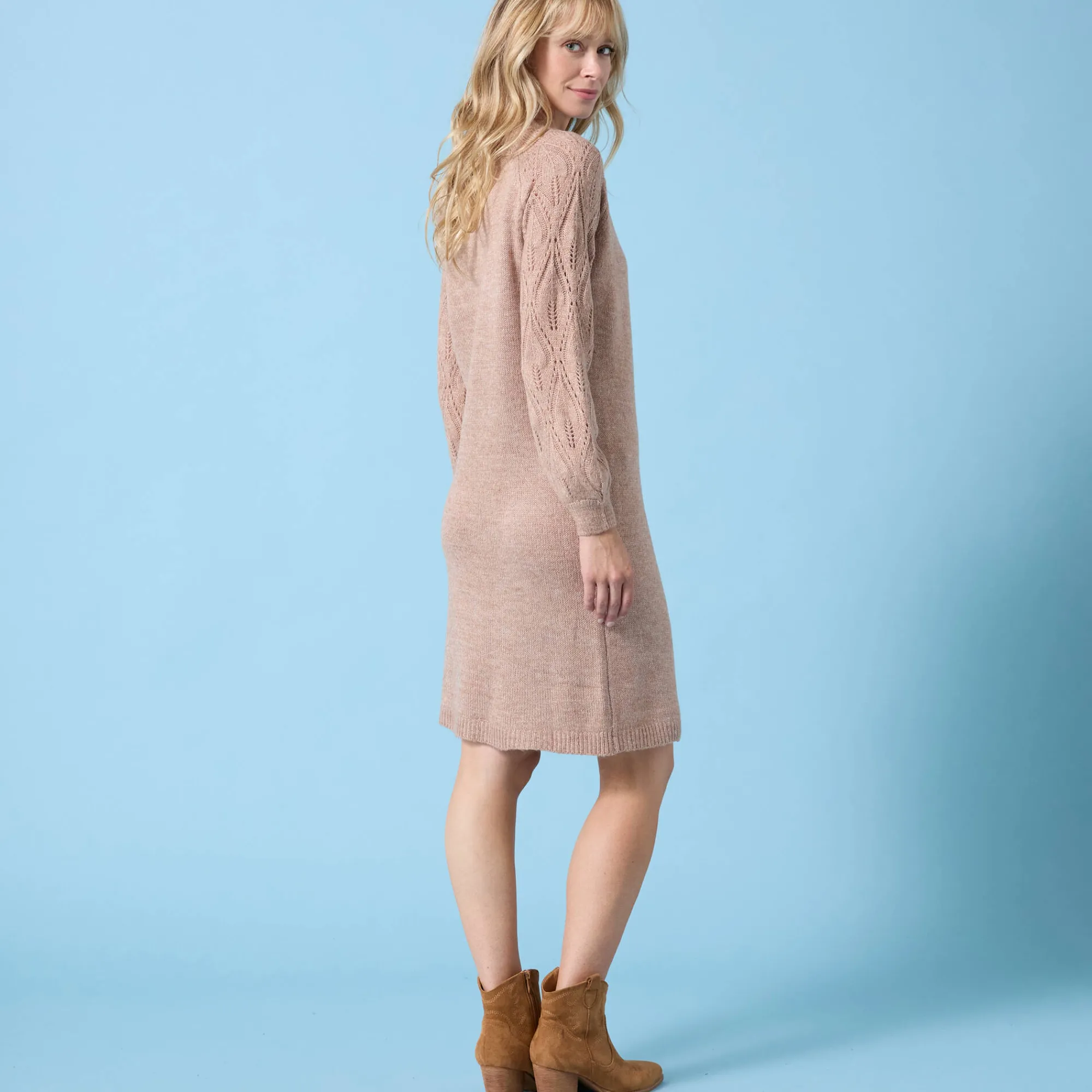 Jurk<Blancheporte Trui Special Petites, fantasiebreisel met zachte touch chiné hazelnootbruin