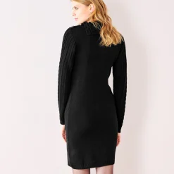 Jurk<Blancheporte Trui-jurk in kabeltricot zwart