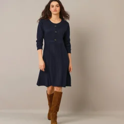 Jurk<Blancheporte Trui-jurk met knoopsluiting marine