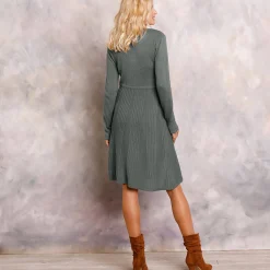 Jurk<Blancheporte Trui-jurk met knoopsluiting bronskleur