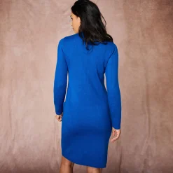 Jurk<Blancheporte Trui-jurk met zakken blauw