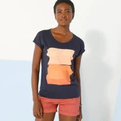 T-Shirt En Topje<Blancheporte T-shirt in fifties model met arty print, jerseytricot marine