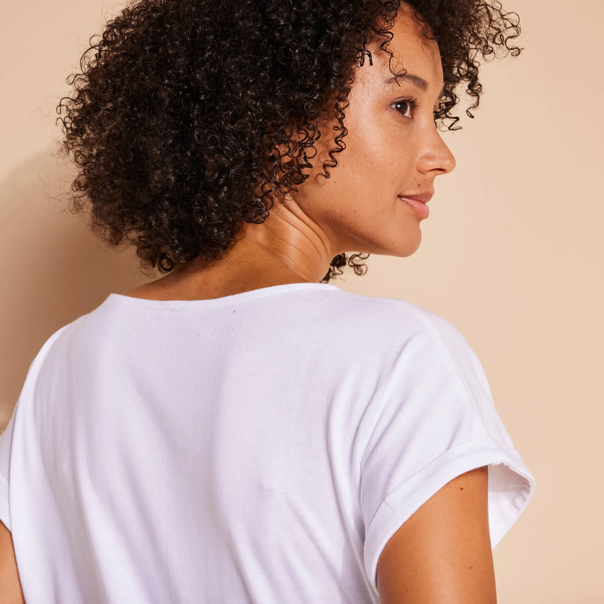 T-Shirt En Topje<Blancheporte T-shirt in fifties model met arty print, jerseytricot zandkleur